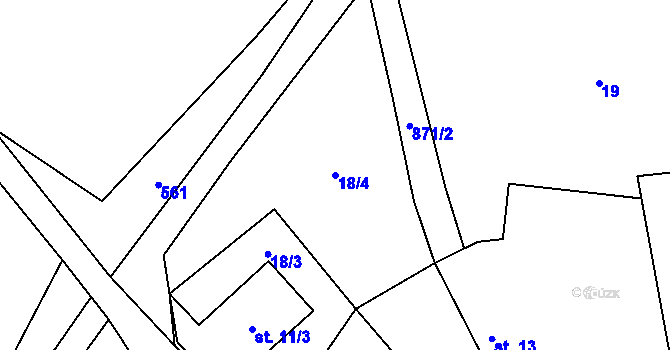 Parcela st. 18/4 v KÚ Kejšovice, Katastrální mapa