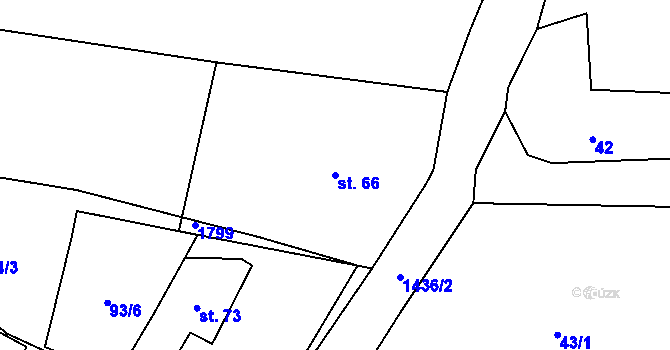 Parcela st. 66 v KÚ Krsy, Katastrální mapa