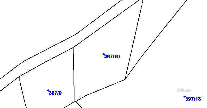 Parcela st. 397/10 v KÚ Krsy, Katastrální mapa