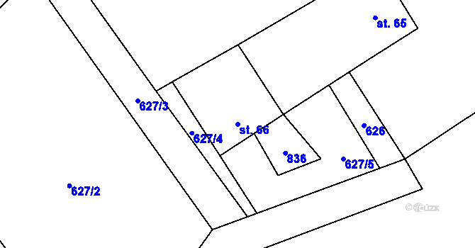 Parcela st. 66 v KÚ Trhomné, Katastrální mapa