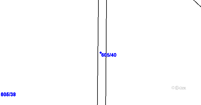 Parcela st. 605/40 v KÚ Trhomné, Katastrální mapa