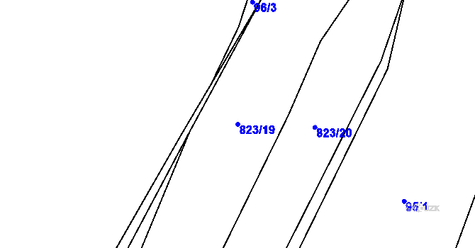 Parcela st. 823/19 v KÚ Trhomné, Katastrální mapa
