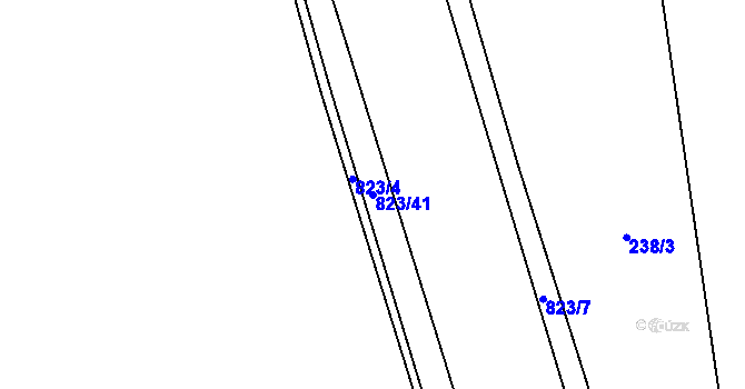 Parcela st. 823/41 v KÚ Trhomné, Katastrální mapa