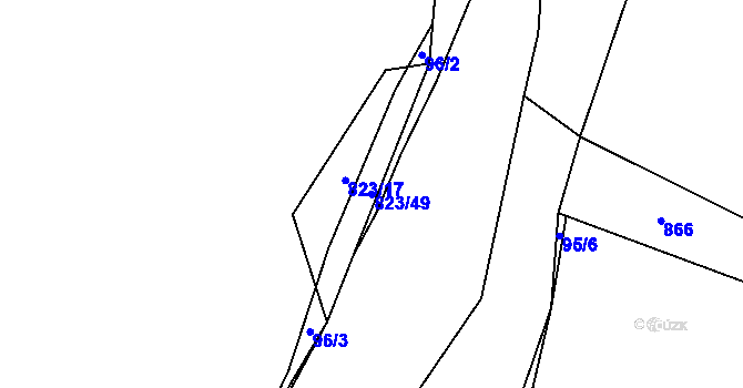 Parcela st. 823/49 v KÚ Trhomné, Katastrální mapa