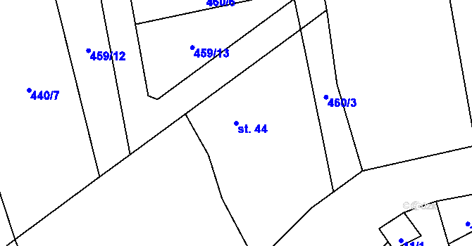 Parcela st. 44 v KÚ Krtov, Katastrální mapa