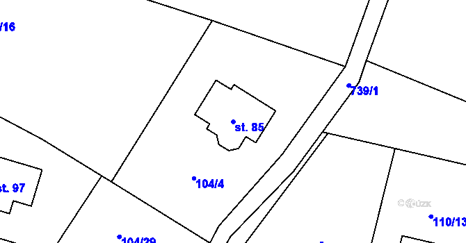 Parcela st. 85 v KÚ Krtov, Katastrální mapa