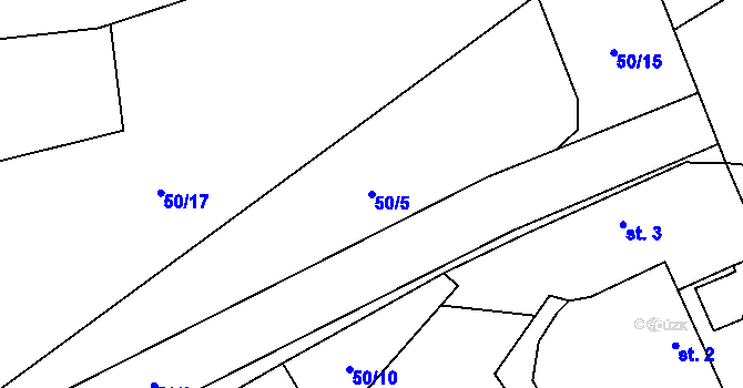 Parcela st. 50/5 v KÚ Krtov, Katastrální mapa