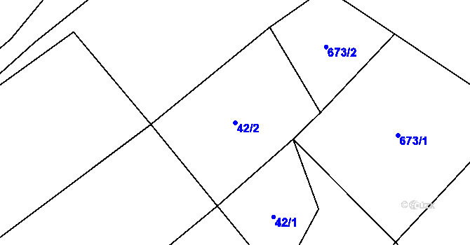 Parcela st. 42/2 v KÚ Krtov, Katastrální mapa