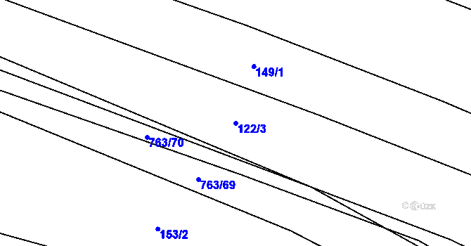 Parcela st. 122/3 v KÚ Krtov, Katastrální mapa