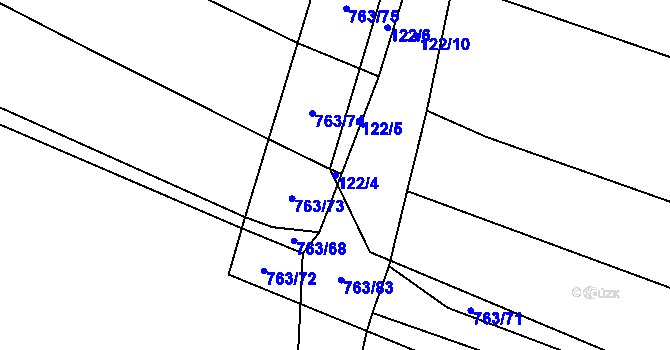 Parcela st. 122/4 v KÚ Krtov, Katastrální mapa