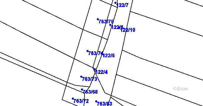 Parcela st. 122/5 v KÚ Krtov, Katastrální mapa