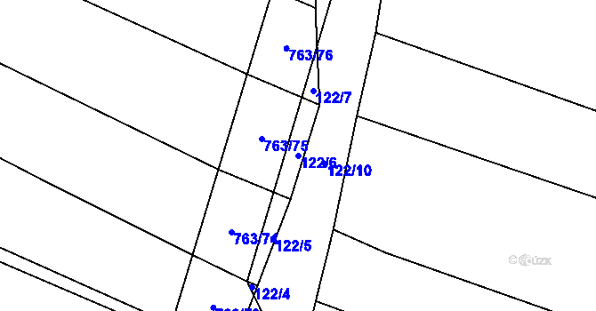 Parcela st. 122/6 v KÚ Krtov, Katastrální mapa