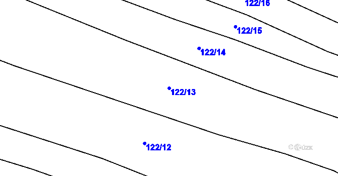 Parcela st. 122/13 v KÚ Krtov, Katastrální mapa