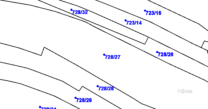 Parcela st. 728/27 v KÚ Krtov, Katastrální mapa