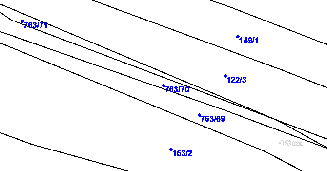 Parcela st. 763/70 v KÚ Krtov, Katastrální mapa