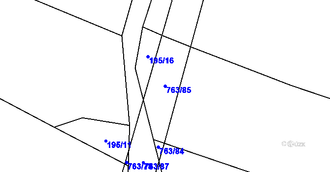 Parcela st. 763/85 v KÚ Krtov, Katastrální mapa