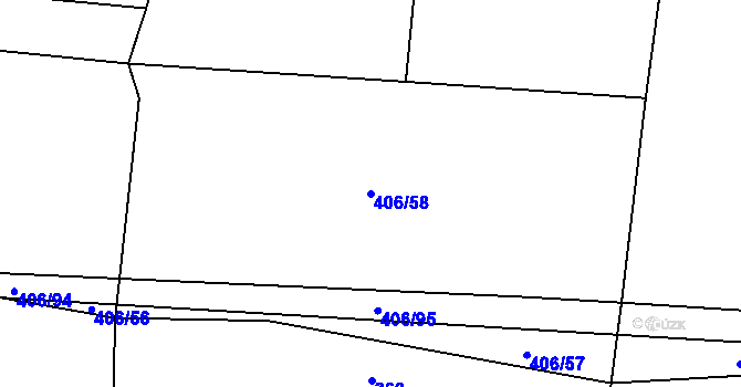 Parcela st. 406/58 v KÚ Krtov, Katastrální mapa