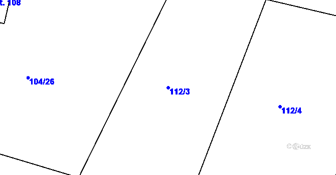 Parcela st. 112/3 v KÚ Krtov, Katastrální mapa