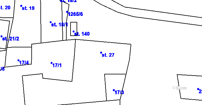 Parcela st. 27 v KÚ Krty, Katastrální mapa