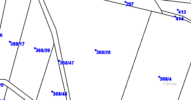 Parcela st. 368/28 v KÚ Krty, Katastrální mapa