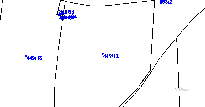 Parcela st. 449/12 v KÚ Krty, Katastrální mapa