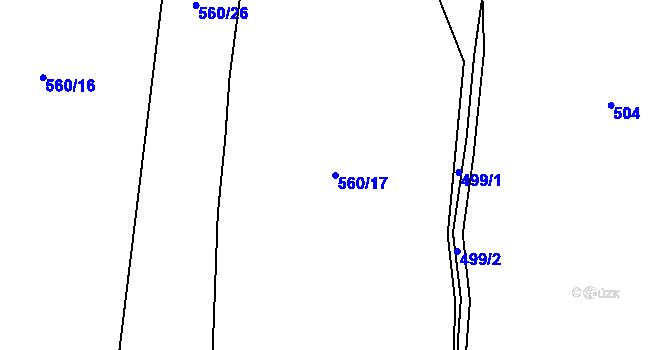 Parcela st. 560/17 v KÚ Krty, Katastrální mapa