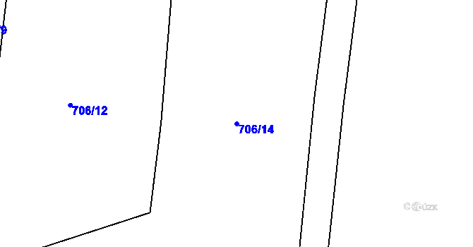 Parcela st. 706/14 v KÚ Krty, Katastrální mapa