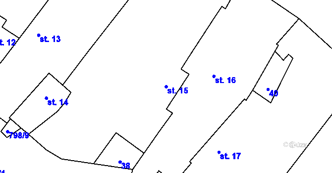 Parcela st. 15 v KÚ Krty u Strakonic, Katastrální mapa
