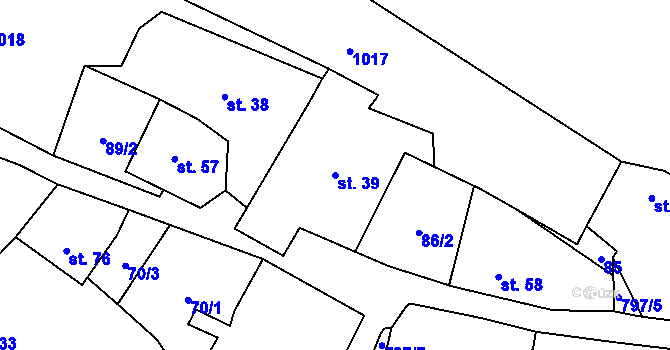 Parcela st. 39 v KÚ Krty u Strakonic, Katastrální mapa