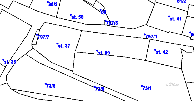 Parcela st. 59 v KÚ Krty u Strakonic, Katastrální mapa