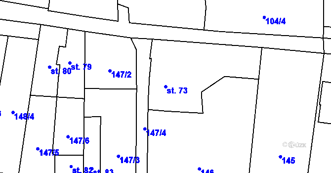 Parcela st. 73 v KÚ Krty u Strakonic, Katastrální mapa