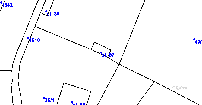 Parcela st. 87 v KÚ Krty u Strakonic, Katastrální mapa