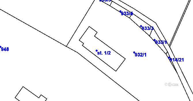 Parcela st. 1/2 v KÚ Kruh, Katastrální mapa