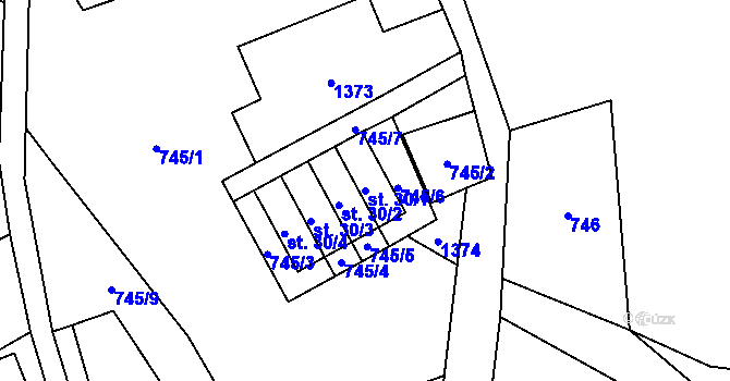 Parcela st. 30/1 v KÚ Kruh, Katastrální mapa