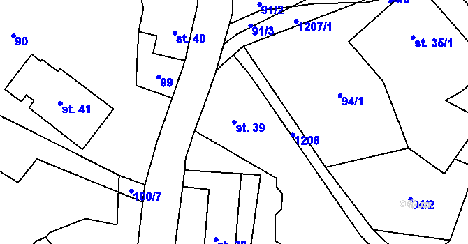 Parcela st. 39 v KÚ Kruh, Katastrální mapa