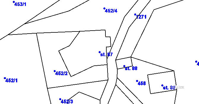 Parcela st. 87 v KÚ Kruh, Katastrální mapa