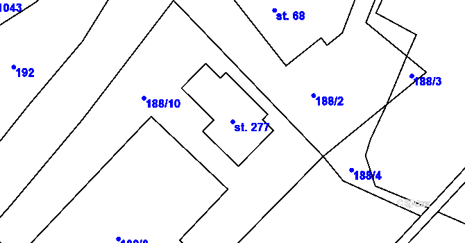 Parcela st. 277 v KÚ Kruh, Katastrální mapa