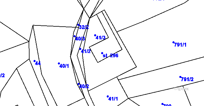 Parcela st. 296 v KÚ Kruh, Katastrální mapa