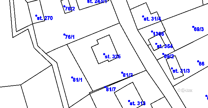 Parcela st. 325 v KÚ Kruh, Katastrální mapa