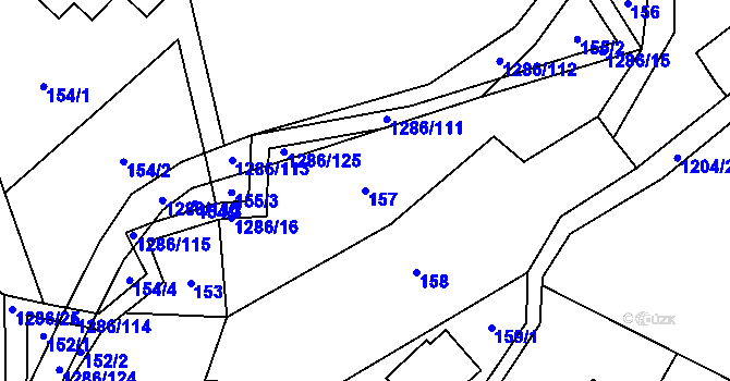 Parcela st. 157 v KÚ Kruh, Katastrální mapa