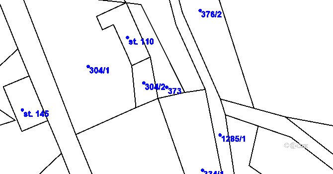 Parcela st. 373 v KÚ Kruh, Katastrální mapa