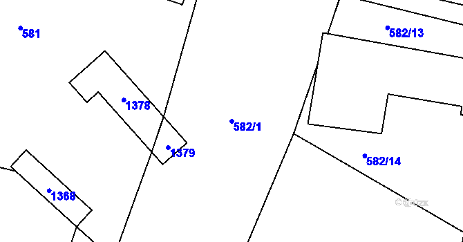 Parcela st. 582/1 v KÚ Kruh, Katastrální mapa