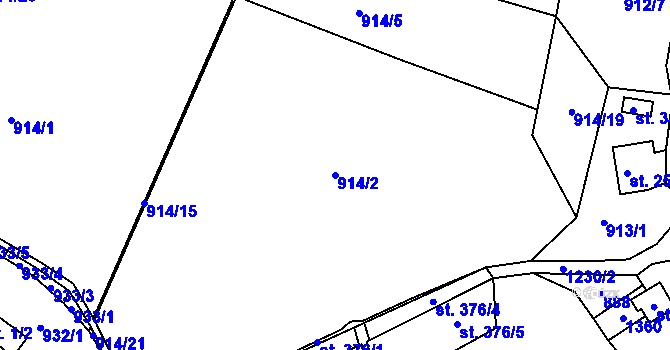 Parcela st. 914/2 v KÚ Kruh, Katastrální mapa