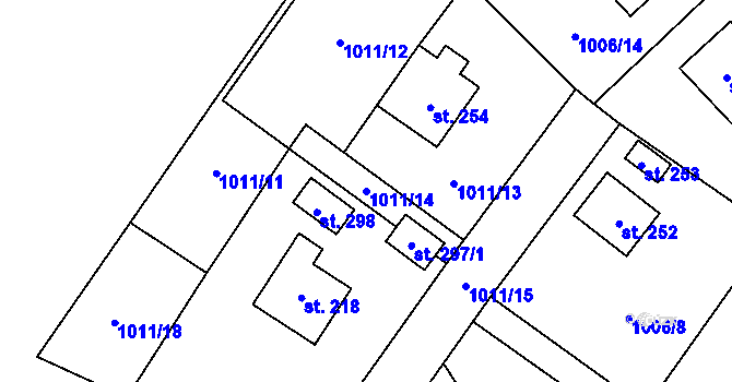 Parcela st. 1011/14 v KÚ Kruh, Katastrální mapa