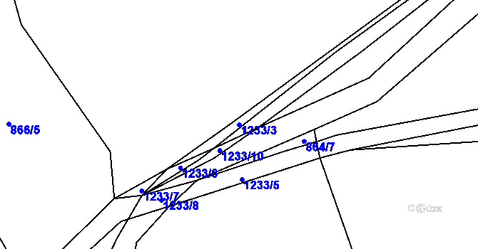 Parcela st. 1233/3 v KÚ Kruh, Katastrální mapa