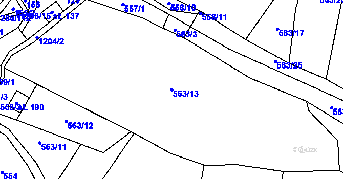 Parcela st. 563/13 v KÚ Kruh, Katastrální mapa