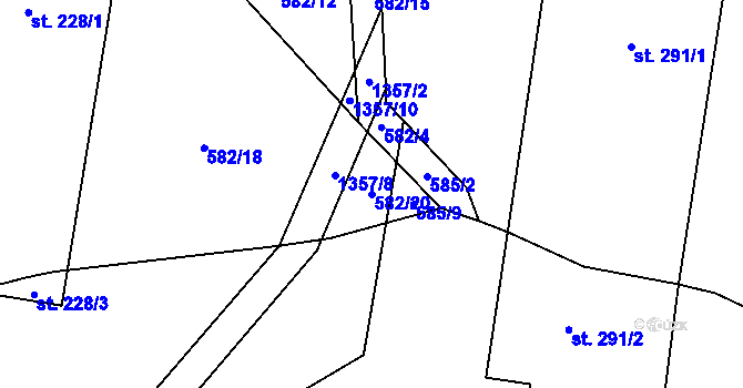 Parcela st. 582/20 v KÚ Kruh, Katastrální mapa
