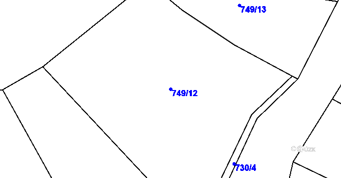 Parcela st. 749/12 v KÚ Kruh, Katastrální mapa