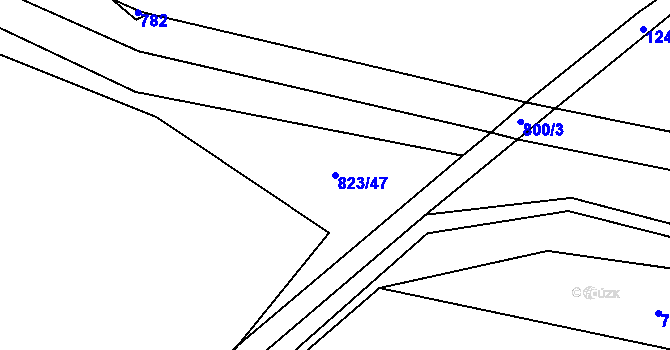 Parcela st. 823/47 v KÚ Kruh, Katastrální mapa