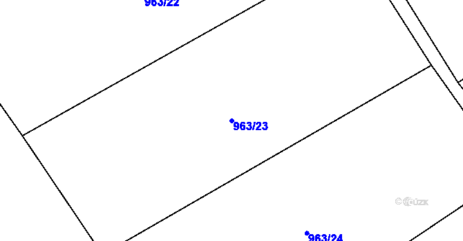Parcela st. 963/23 v KÚ Kruh, Katastrální mapa